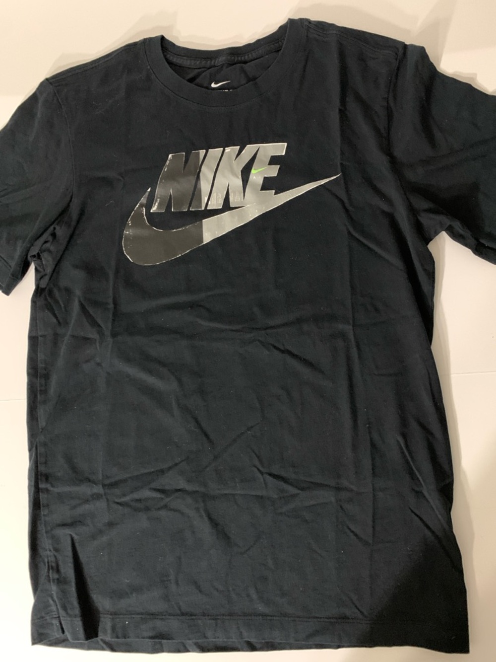 Nike Black T-Shirt with Metallic Silver Logo